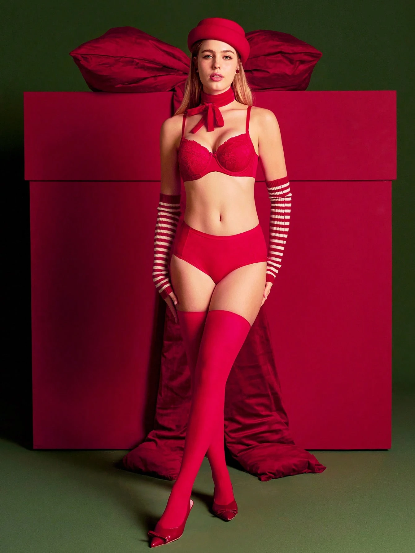 Sujetador elegante de encaje y malla roja con cobertura total y soporte, transpirable, para bodas y fiestas de Navidad y Año Nuevo