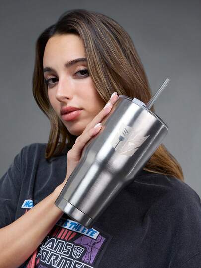 Transformers X SHEIN 30 Oz / 900 Ml Stainless Steel Bottle, Suitable For Gyms And Travel