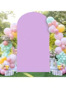 Arch Backdrop,Wedding Arch Cover 2 Sided Spandex Fitted Fabric Arch Backdrop Dome Arch Backdrop Fabric For Birthday Party Wedding Arch Stand Decoration - Lilac (Stand Not Included, Fabric Backdrop Only) - Mauve Purple - View 4