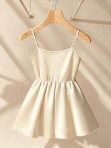 SHEIN Franclia Áo hai dây nơ thanh lịch thời trang dành cho nữ - Màu be - Xem 2