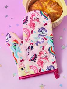 My Little Pony X SHEIN Cute Pony Cartoon Printed Kitchen Insulation Set, Oven Glove/Insulation Mat, Essential For Kitchen Baking, Effective Heat Isolation, Rainbow, Twilight Sparkle/Rainbow Dash/Pinkie Pie/Applejack/Fluttershy/Rarity,Gift Ideas - Multicolor - View 4