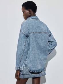Maija Women's Washed Denim Jacket, Suitable For Urban Commuting, Business Casual, Autumn/Winter