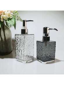 1pc Bathroom Lotion Bottle & Foaming Bottle For Shampoo, Shower Gel, Conditioner, Liquid Soap, 300ml/400ml Gray And White Plastic Water Ripple Refillable Empty Shampoo Pump Bottle, Bathroom Toiletry Stuff, Easy To Clean And Use Home Bathroom Decor Fall Decor Back To School - Multicolor - View 5