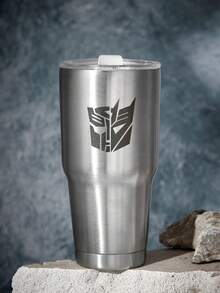 Transformers X SHEIN 30盎司/900毫升不锈钢水瓶，适合健身房和旅行 - 銀色 - 查看 2