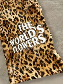 Glimmora 女士宽松字母街头风豹纹抽绳腰带运动裤 - 彩色 - 查看 3