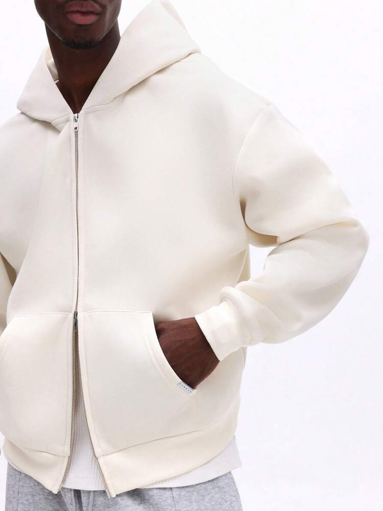 Star Print Zip Up Hoodie