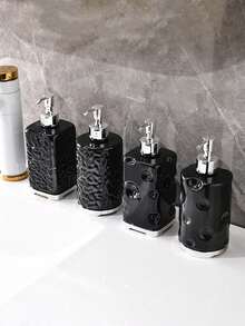 1 pieza Dispensador de botella recargable para jabón líquido/champú/tónico para baño, botella con bomba de presión para gel de ducha y cosméticos, decoración de baño para el hogar, decoración de otoño, de vuelta a la escuela - Multicolor - Ver 8