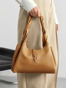 SHECARRY DAMVÄSKA Enkelaxelväska Brun Mjuk För Pendling - Brun - Visa 8