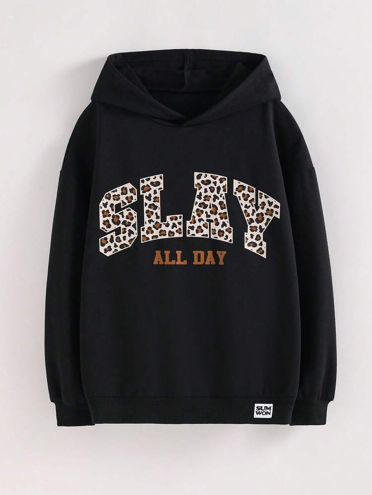 Leopard Print Slay All Day Hoodie