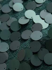 MOTF PREMIUM FASHIONABLE VERSATILE SEQUIN EMBELLISHED SHORT SLEEVE PULLOVER KNIT TOP - Green - View 4