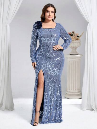 Coutiva Luxury Sequin Embroidered Formal Dress, High-End Elegant Party Gown
