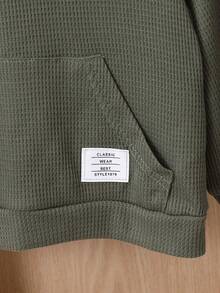 SHEIN 男童字母印花口袋休闲卫衣 - 彩色 - 查看 5