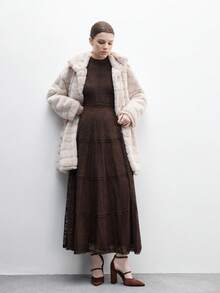 CUCCOO BIZCHIC Sepatu Hak Tinggi Wanita dengan Tali Gesper Berhiaskan Berlian Imitasi, Gaya Vintage Elegan, Cocok untuk Pakaian Kasual Musim Semi untuk Natal - Coffee Brown - View 6