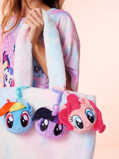 My Little Pony X SHEIN 1Pc Cute Cartoon Pony Poly Three-Dimensional Pendant, Suitable For Boys, Girls, Fun Shape, Can Be Hung On The Bag Twilight Sparkle/Rainbow Dash/Pinkie Pie,Gift Ideas