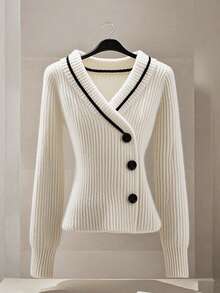 Franclia Women's Elegant Casual Pullover Sweater, Sophisticated Design, Slimming, Soft And Graceful, Suitable For Layering, Autumn/Winter