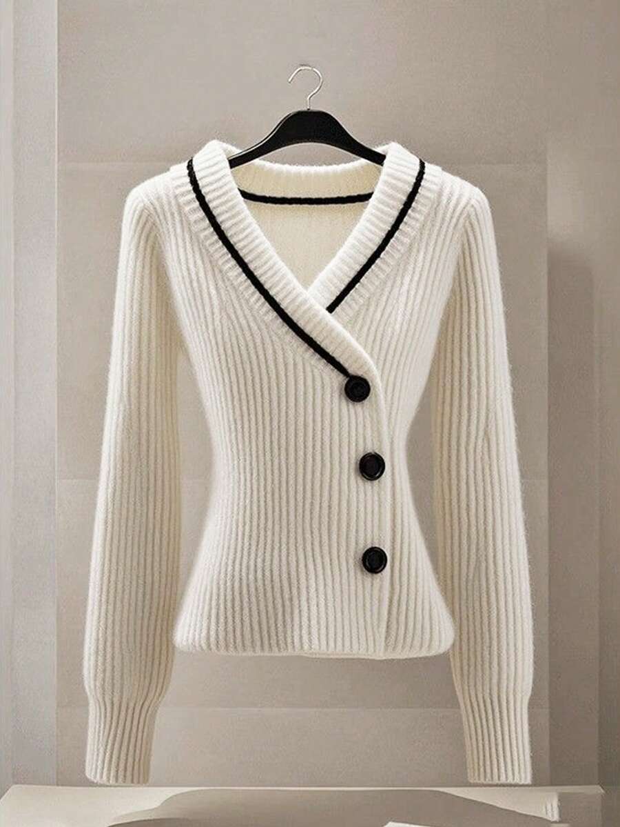 Franclia Women's Elegant Casual Pullover Sweater, Sophisticated Design, Slimming, Soft And Graceful, Suitable For Layering, Autumn/Winter