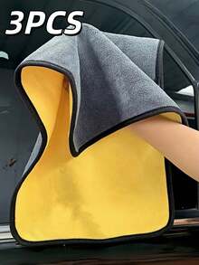 3 件装 30*30Cm/30*40Cm/30*60Cm 强吸水双面清洁巾 加厚易清洗 - 黃色 - 查看 2