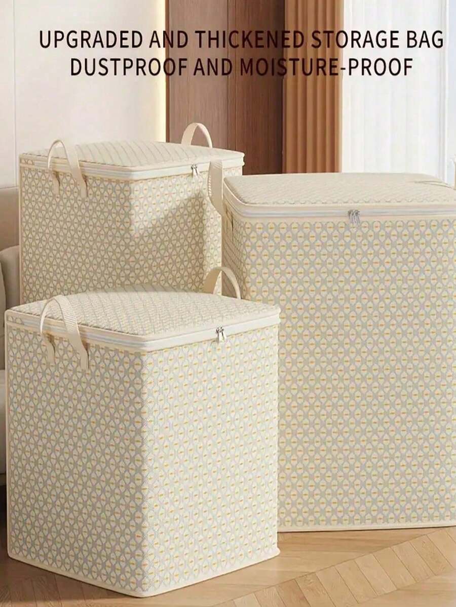 1pc Oversized 150L Liter Fabric Storage Box For Bedding, Sheets, Clothes, And Underwear - Portable, Lightweight, With Zipper And Handle, Easy To Carry, Used For Under Bed Storage,Multiple Sizes To Choose From - Multicolor - View 1