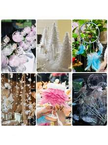 100根混色鹅毛，可用于手工制作、DIY圣诞装饰、天使翅膀和捕梦网制作、波西米亚风婚礼派对装饰、天然羽毛帽子制作、摄影道具、节日装饰品 - 彩色 - 查看 5