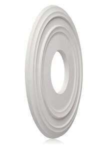 1件装 PU 材质吸顶灯饰盘/吊扇盖板/装饰板，适用于家用灯具装饰，外径 12 英寸，内径 3.5 英寸（白色）