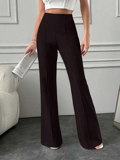 SHEIN Tall Tall Women's Loose-Fitting Exposed Seam Wide Leg Pants