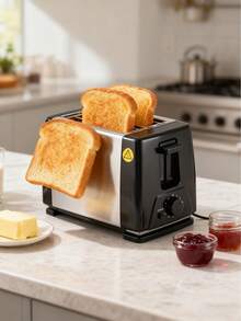 JMMO 2 Slice Compact Size Stainless Steel Body PFOA Free Non Stick Coating Automatic Toaster With 7 Browning Levels Defrost Reheat Cancel Bagel Functions Extra Wide Slots Adjustable Height Control Removable Crumb Tray Cool Touch Handle Quick Heating Black Color Mini Toaster Breakfast Maker - Multicolor - View 7