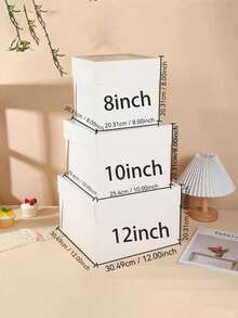 6个/1包 透明波浪窗蛋糕包装盒，坚固的纸板甜点展示盒，3种尺寸：8英寸/10英寸/12英寸，适用于圣诞派对甜点桌、节日礼品包装、圣诞纸杯蛋糕、姜饼屋、圣诞树干蛋糕、节日饼干托盘、冬季婚礼甜点、情人节甜点、生日庆祝和家庭烘焙 - 优质烘焙展示用品 - 彩色 - 查看 12