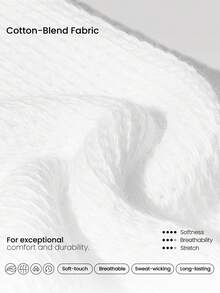 GLOWMODE 1-Pair Plus Size  Flex Cotton-Blend Soft Comfy Sweat-Wicking Breathable Mesh Seamless Toe Crew Socks Daily Casual Wear Spring Summer - White - View 5