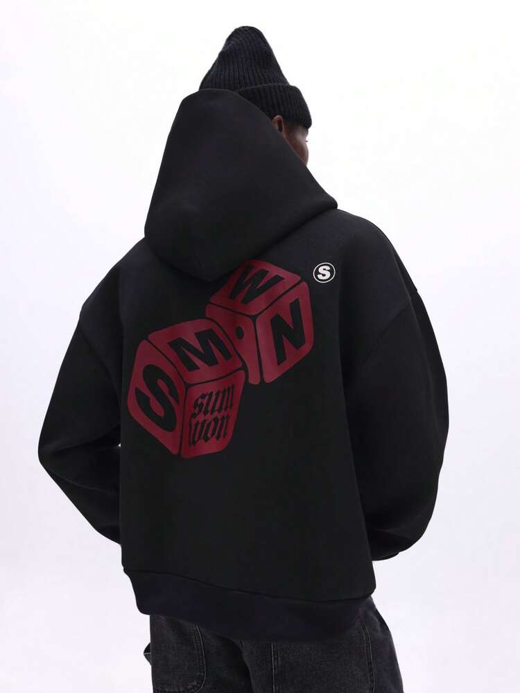 Zip-Up Hoodie With Dice Print