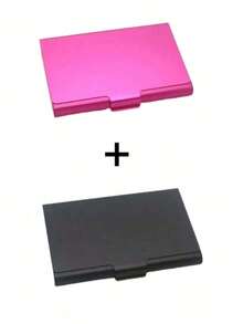 1pc Creative Business Card Box, Aluminum Alloy Business Card Box, Business Card Holder, Business Card Holder, Business Card Holder, Card Storage, Business Card Storage, Credit Card Case, Wallet, Home Storage Box, Office Supplies And Office Storage. - Multicolor - View 12