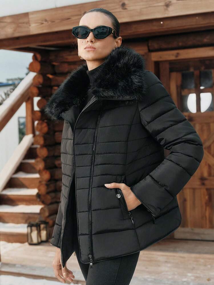 女性用パデッドコート、秋、冬、外出、エレガント、フォーマル、パーティー、シック、新年、クリスマス、卒業式、結婚式に適しています