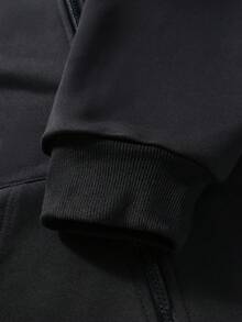 Manfinity EMRG Sudadera con capucha de estilo urbano para hombres, opción de regalo popular para el novio - Negro - Ver 5