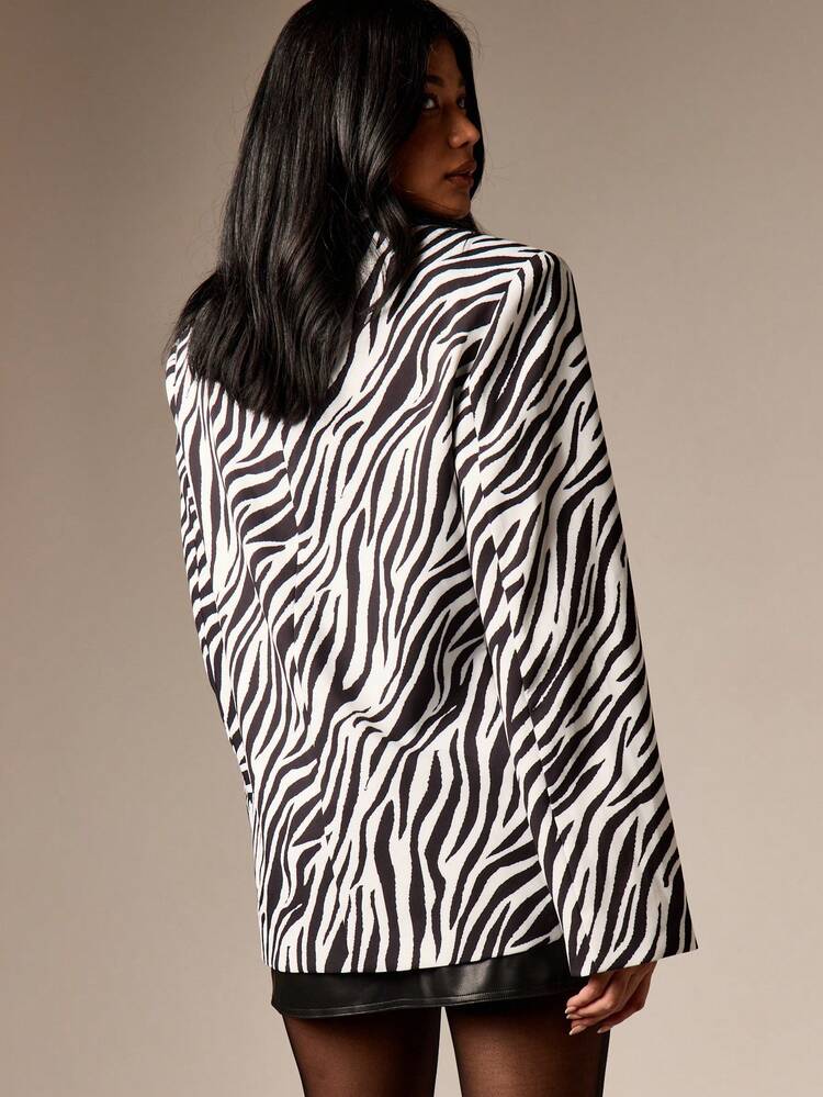 Oversized Zebra Print Blazer