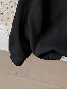 SHEIN Explorewe 女童粉色趣味「67」數字與字母印花長袖運動衫，秋季公主風 7 歲生日返校休閒時尚衛衣 - 黑色 - 查看 3