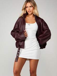 MISSGUIDED Váy mini không tay cổ tròn có gân thương hiệu dành cho trang phục thường ngày - trắng - Xem 3