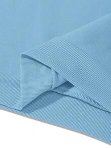 Manfinity Homme Bộ đồ thể thao nam 2 món gồm áo nỉ dài tay in chữ và quần nỉ có túi, thích hợp cho mùa đông, có lớp lót giữ nhiệt. - Màu xanh nhạt - Xem 6