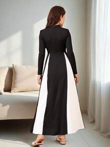 SHEIN 春秋新款韩版时尚个性休闲日常百搭少女连衣裙 - 黑色 - 查看 2