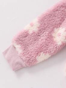 Cozy Pixies 两件套：女童柔软针织圆领长袖套头卫衣和松紧腰长裤 - 淡紫色 - 查看 3