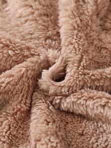 少女时尚连帽毛绒外套，百搭实用，适合秋冬季穿着 - 卡其色 - 查看 6