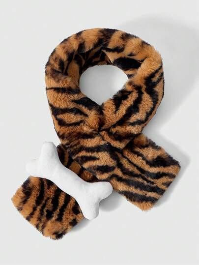 Anime 1 pezzo Scaldacollo punk retrò in colore nero e caffè con decorazione a ossa, stile minimalista alla moda, adatto per scuola, shopping, viaggi, Natale, Ognissanti, autunno/inverno