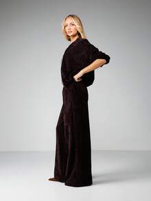 MISSGUIDED Áo khoác bomber nhung họa tiết có bo gấu tay và cạp chun cho phong cách thời trang thu đông - màu nâu - Xem 5