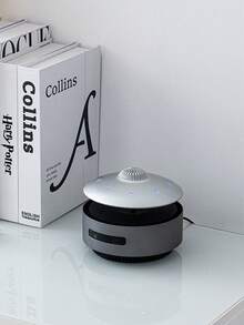 Teckwe Altavoz Bluetooth con levitación magnética en forma de OVNI, ornamento de escritorio elegante con tecnología negra, altavoz Bluetooth con levitación magnética de alta calidad y audio claro, decoración de escritorio con forma de OVNI, regalo de alta gama - Estándar británico - Ver 3