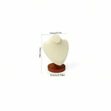 1pc Fashion Wood Jewelry Display Rack Pendant Necklace Bracelet Earrings Ring Storage Stand Holder Counter Jewellery Showcase Organizer - Beige - View 7