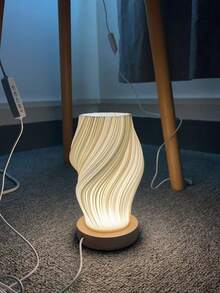 1个带木质底座的床头灯，适用于客厅、书房、宿舍、办公室，母亲节礼物