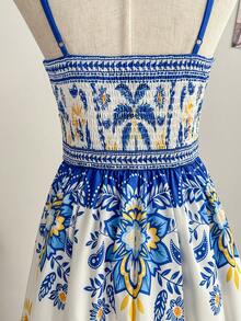 Soleia 女士休闲棕榈树印花无袖中长连衣裙，度假风 - 彩色 - 查看 4