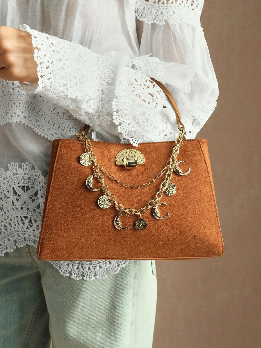 SHECARRY BOLSO DE MANO GRANDE DE MUJER DE MODA CASUAL PREVIAMENTE USADO - Marrón - Ver 1