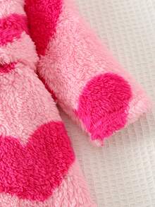 Cozy Pixies Halat de baie pentru bebeluși cu glugă, mânecă lungă și talie lungă, model de ursuleț cu desene animate, căptușit termic, pentru fetițe - Baby Pink - Vizualizare 7