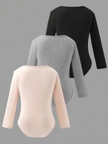 3pcs/Set Fashionable Jumpsuit For Young Girl, Available In Black, Gray, Apricot - Multicolor - View 2