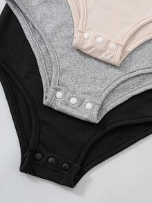 3pcs/Set Fashionable Jumpsuit For Young Girl, Available In Black, Gray, Apricot - Multicolor - View 4