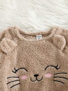 SHEIN 2pcs/Set Young Girl Young Girlrl Reversible Fleece Crew Neck Sweatshirt And Sweatpants, Girls Autumn Casual Wear